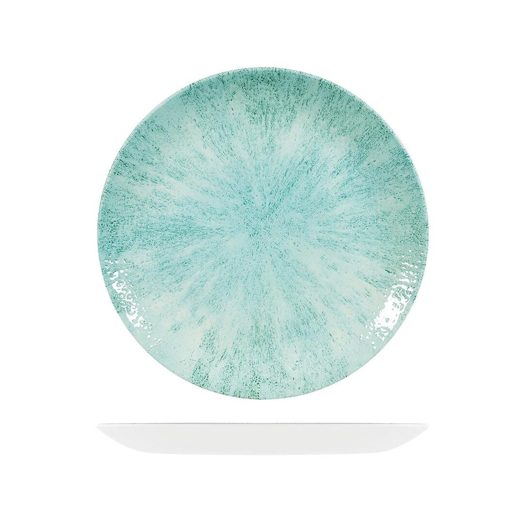 Churchill STUDIO PRINTS STONE ROUND COUPE PLATE-260mm Ø AQUAMARINE (x12)