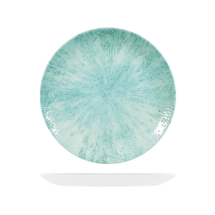 Churchill STUDIO PRINTS STONE ROUND COUPE PLATE-260mm Ø AQUAMARINE (x12)