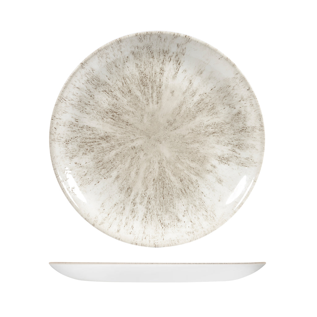 Churchill STUDIO PRINTS STONE ROUND COUPE PLATE-288mm Ø AGATE GREY (x12)