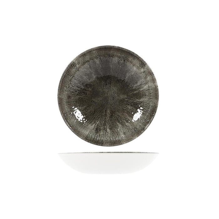 Churchill STUDIO PRINTS STONE ROUND COUPE BOWL-182mm Ø | 426ml  QUARTZ BLACK (x12)