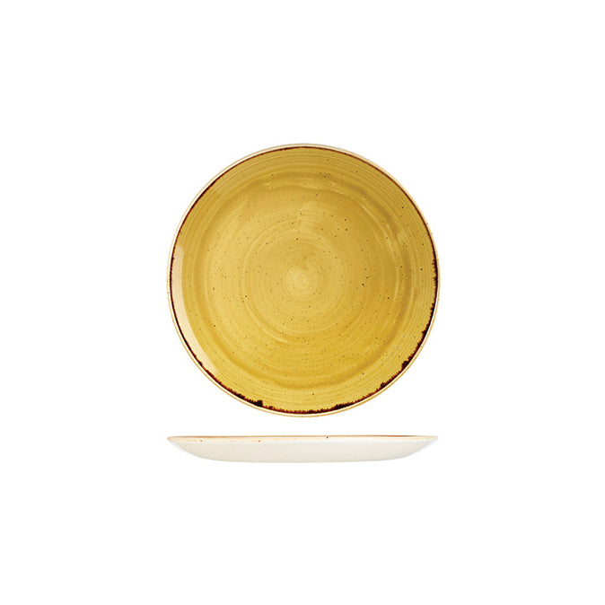 Churchill STONECAST ROUND COUPE PLATE-165mm Ø  MUSTARD (x12)
