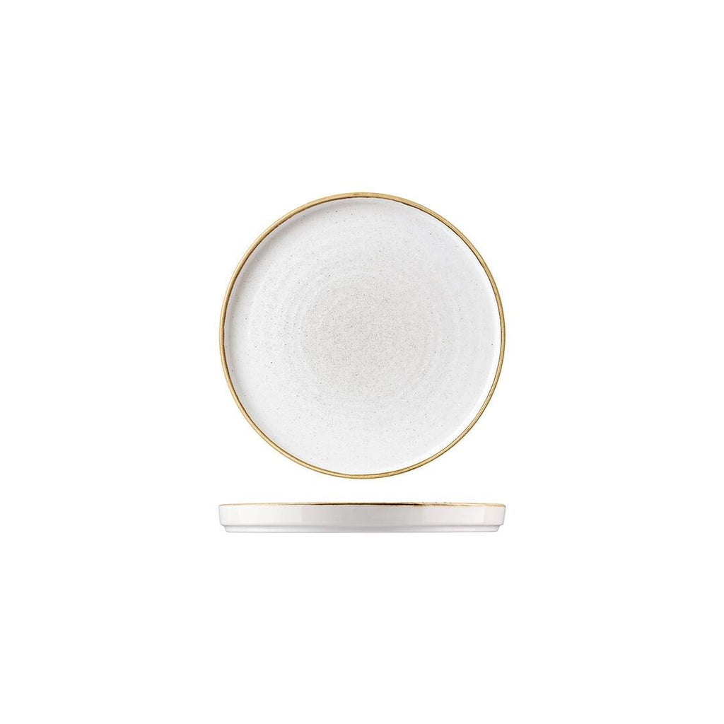 Churchill STONECAST ROUND WALLED PLATE-210mm Ø  BARLEY WHITE (x6)