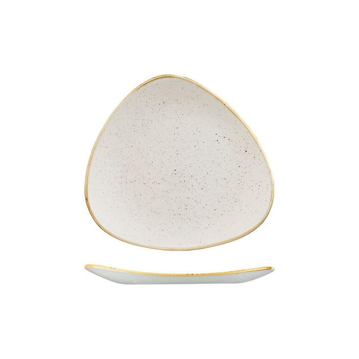 Churchill STONECAST TRIANGULAR PLATE-229mm  BARLEY WHITE (x12)
