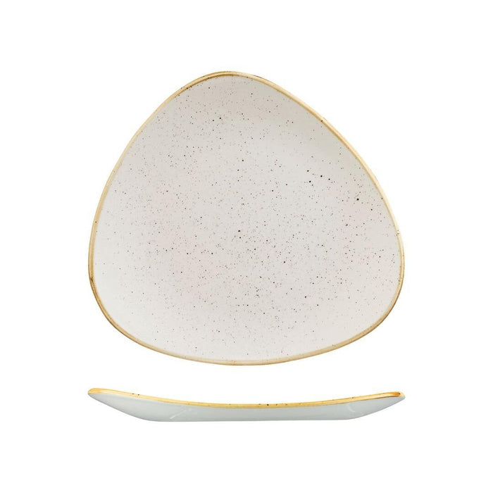 Churchill STONECAST TRIANGULAR PLATE-260mm  BARLEY WHITE (x12)