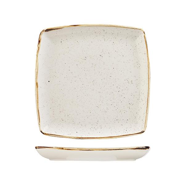 Churchill STONECAST SQUARE DEEP PLATE-268x268mm  BARLEY WHITE (x6)