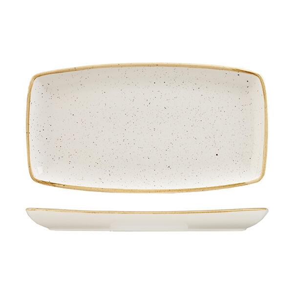 Churchill STONECAST OBLONG PLATE-350x185mm  BARLEY WHITE (x6)