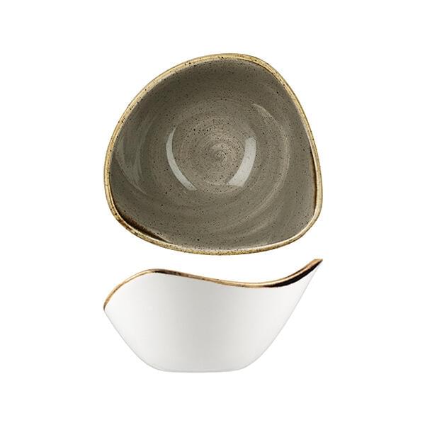 Churchill STONECAST TRIANGULAR BOWL-153mm | 260ml PEPPERCORN GREY (x12)