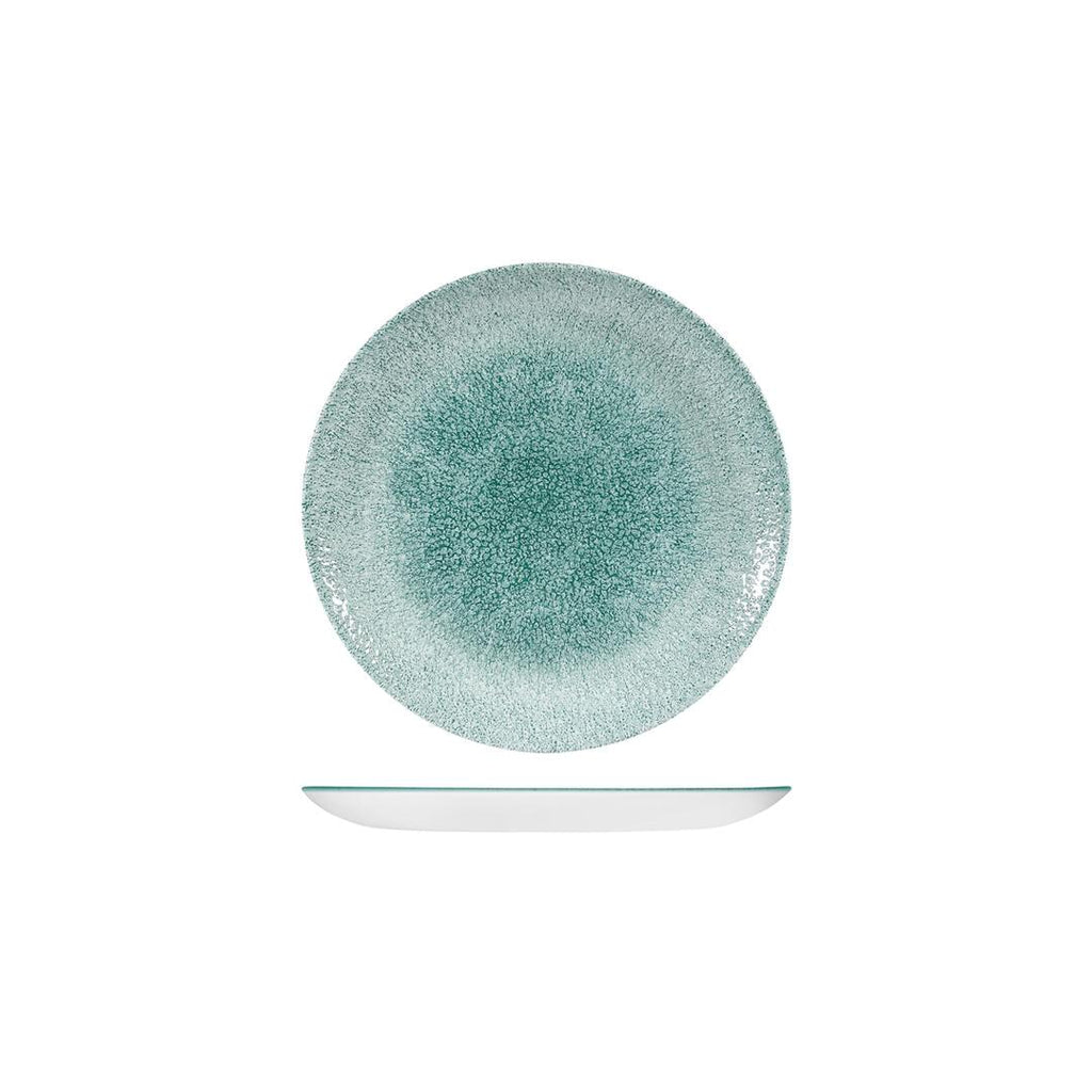 Churchill STUDIO PRINTS RAKU ROUND COUPE PLATE-165mm Ø JADE GREEN (x12)