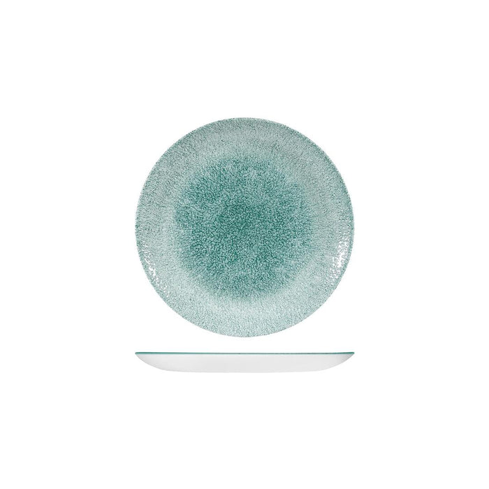 Churchill STUDIO PRINTS RAKU ROUND COUPE PLATE-165mm Ø JADE GREEN (x12)