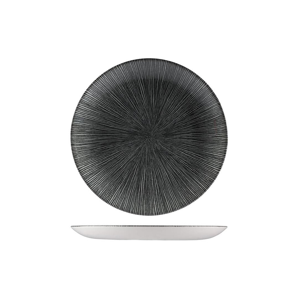 Churchill STUDIO PRINTS AGANO ROUND COUPE PLATE-217mm Ø BLACK (x12)