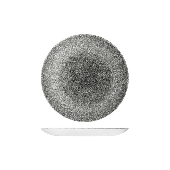 Churchill STUDIO PRINTS RAKU ROUND COUPE PLATE-217mm Ø QUARTZ BLACK (x12)