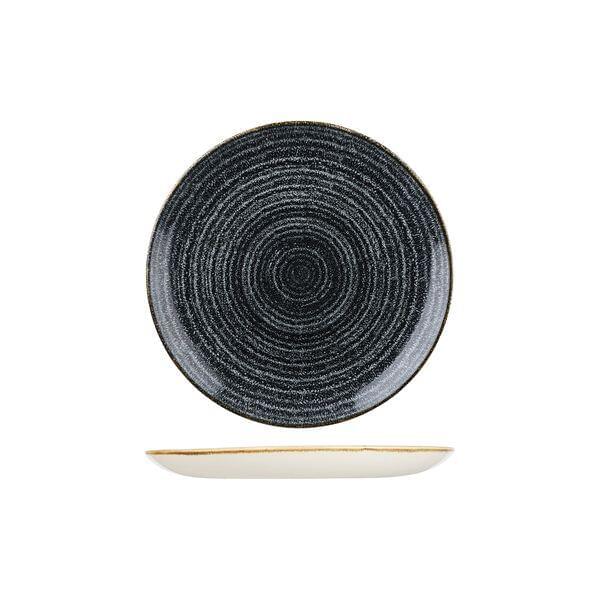 Churchill STUDIO PRINTS HOMESPUN ROUND COUPE PLATE-217mm Ø CHARCOAL BLACK (x12)