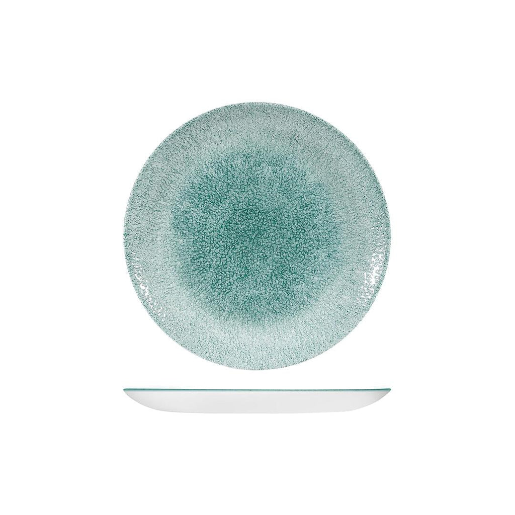 Churchill STUDIO PRINTS RAKU ROUND COUPE PLATE-217mm Ø JADE GREEN (x12)