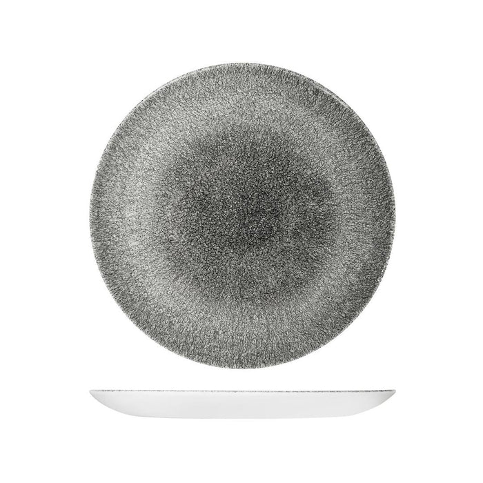 Churchill STUDIO PRINTS RAKU ROUND COUPE PLATE-260mm Ø QUARTZ BLACK (x12)