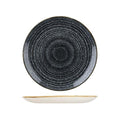 Churchill STUDIO PRINTS HOMESPUN ROUND COUPE PLATE-260mm Ø CHARCOAL BLACK (x12)