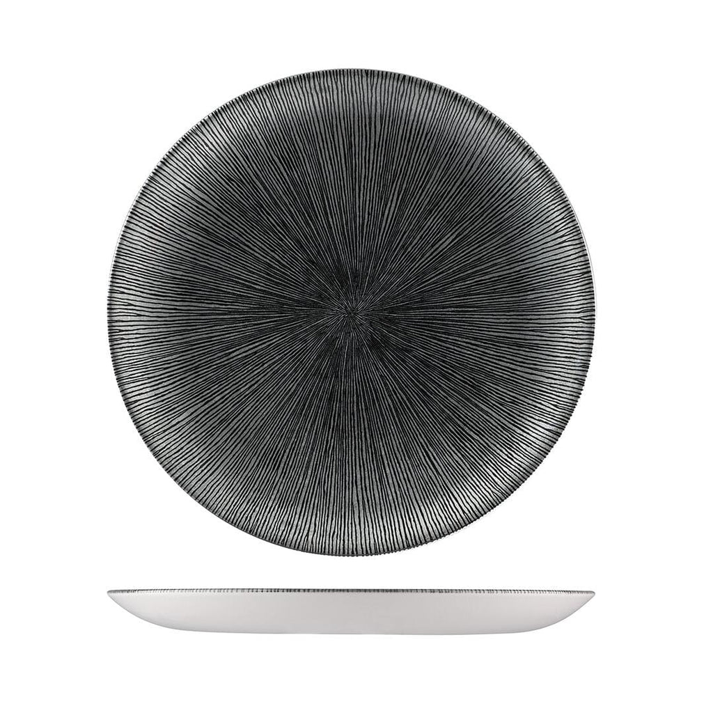 Churchill STUDIO PRINTS AGANO ROUND COUPE PLATE-288mm Ø BLACK (x12)