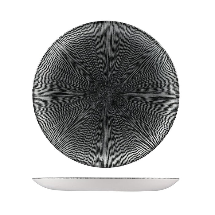 Churchill STUDIO PRINTS AGANO ROUND COUPE PLATE-288mm Ø BLACK (x12)