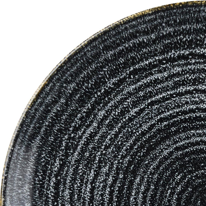 Churchill STUDIO PRINTS HOMESPUN ROUND COUPE PLATE-288mm Ø CHARCOAL BLACK (x12)