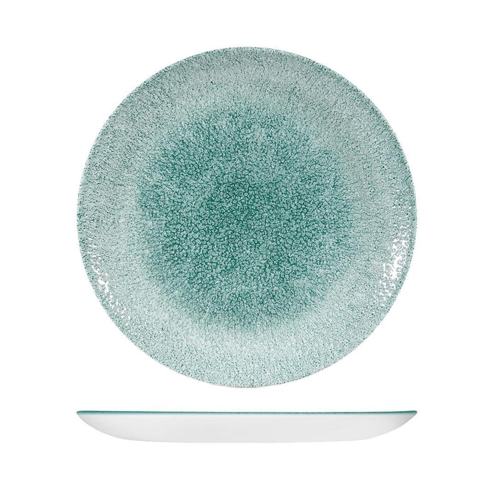 Churchill STUDIO PRINTS RAKU ROUND COUPE PLATE-288mm Ø JADE GREEN (x12)