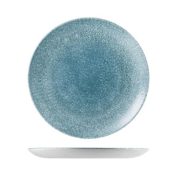 Churchill STUDIO PRINTS RAKU ROUND COUPE PLATE-288mm Ø TOPAZ BLUE (x12)