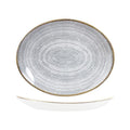 Churchill STUDIO PRINTS HOMESPUN OVAL COUPE PLATE-317x255mm STONE GREY (x12)
