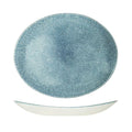 Churchill STUDIO PRINTS RAKU OVAL COUPE PLATE-317x255mm TOPAZ BLUE (x12)