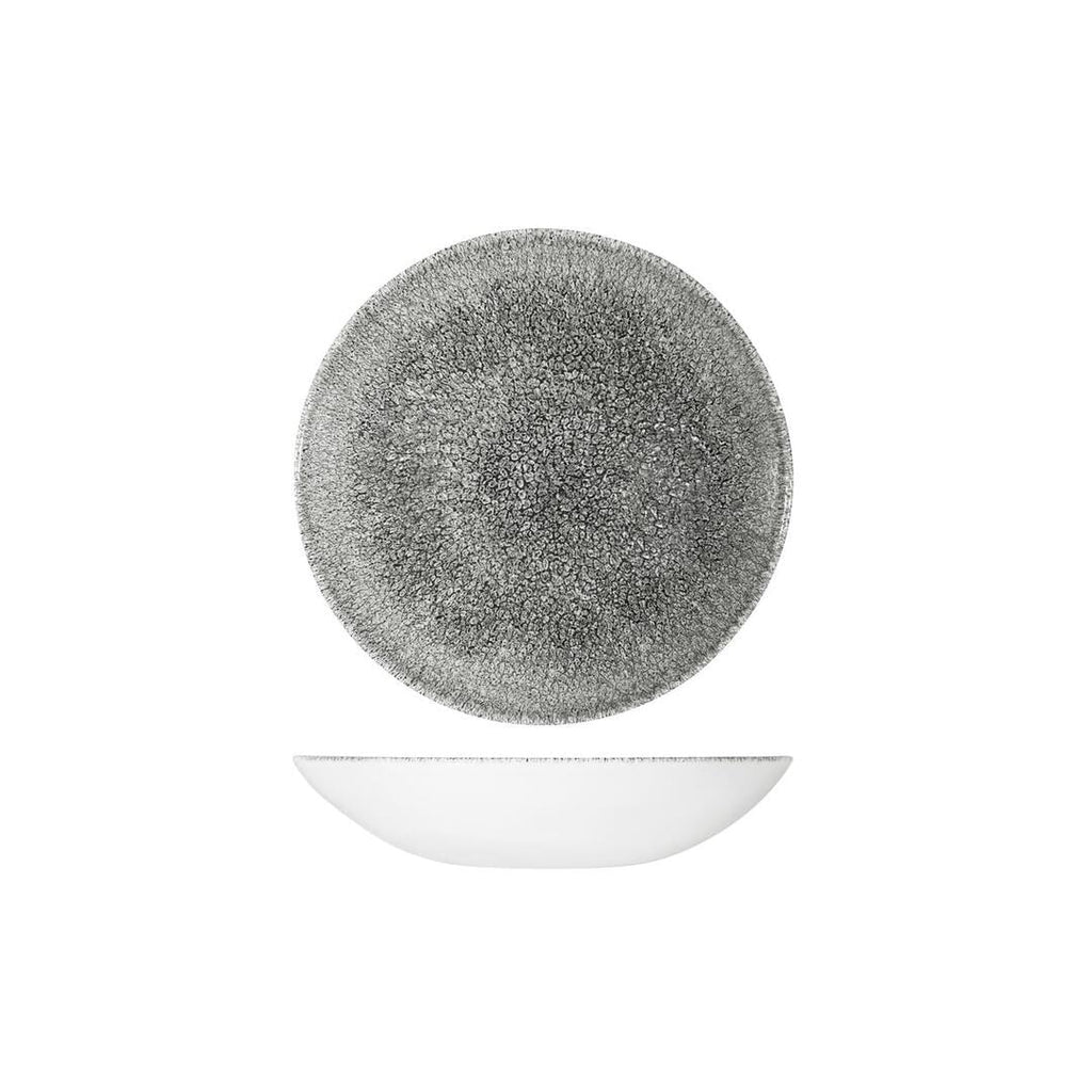 Churchill STUDIO PRINTS RAKU ROUND COUPE BOWL-182mm Ø | 426ml  QUARTZ BLACK (x12)