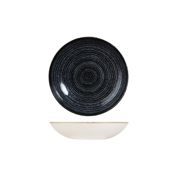 Churchill STUDIO PRINTS HOMESPUN ROUND COUPE BOWL-182mm Ø | 426ml  CHARCOAL BLACK (x12)
