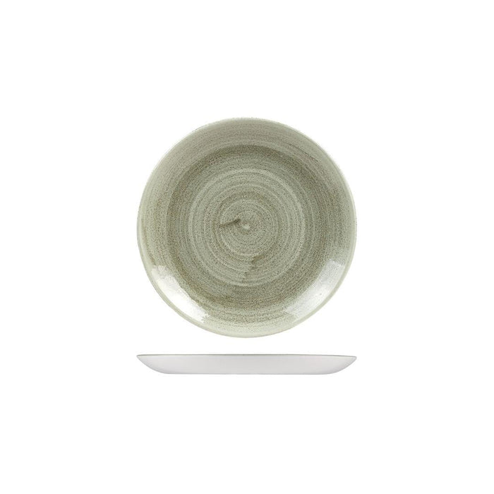 Churchill PATINA ROUND COUPE PLATE-165mm Ø BURNISHED GREEN (x12)