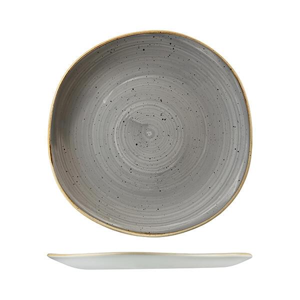 Churchill STONECAST TRACE ORGANIC ROUND PLATE-264mm Ø PEPPERCORN GREY (x12)