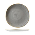 Churchill STONECAST TRACE ORGANIC ROUND PLATE-264mm Ø PEPPERCORN GREY (x12)
