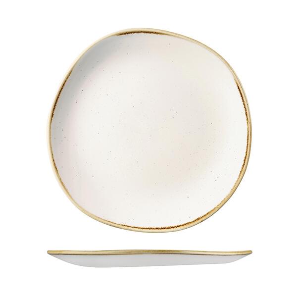 Churchill STONECAST TRACE ORGANIC ROUND PLATE-264mm Ø BARLEY WHITE (x12)