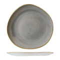 Churchill STONECAST TRACE ORGANIC ROUND PLATE-286mm Ø PEPPERCORN GREY (x12)