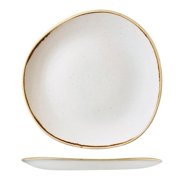 Churchill STONECAST TRACE ORGANIC ROUND PLATE-286mm Ø BARLEY WHITE (x12)
