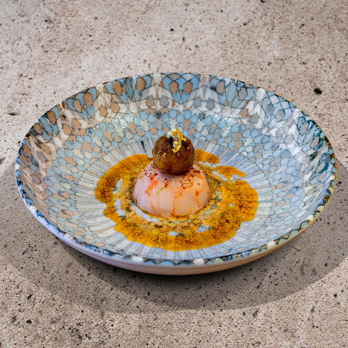 Bonna  LUCA MOSAIC ROUND COUPE PLATE 210mm (S-MT-LUCMZGRM21DZ (X12)