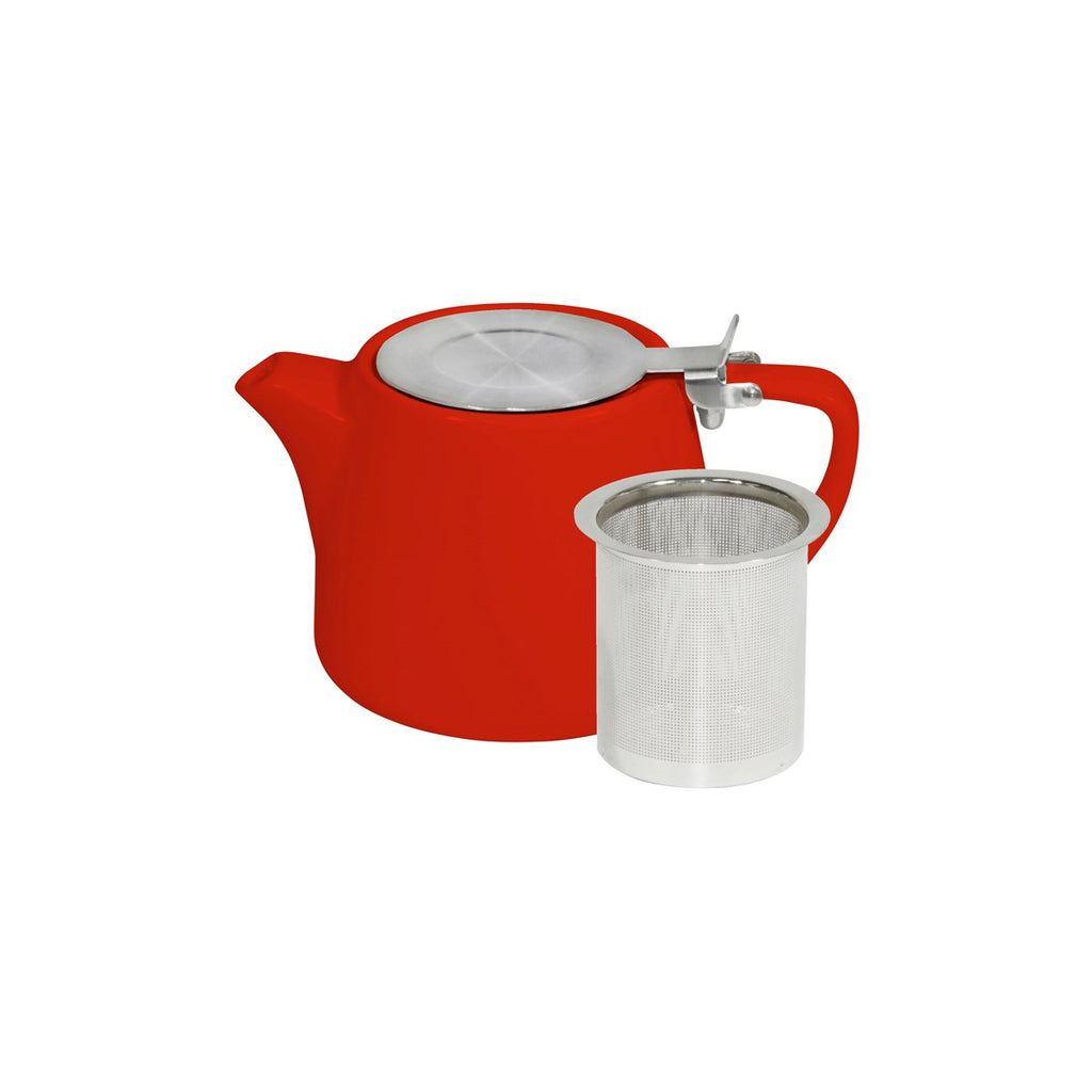 Brew -CHILLI STACKABLE TEAPOT 500ml w/SS INFUSER & LID [Box of 2]