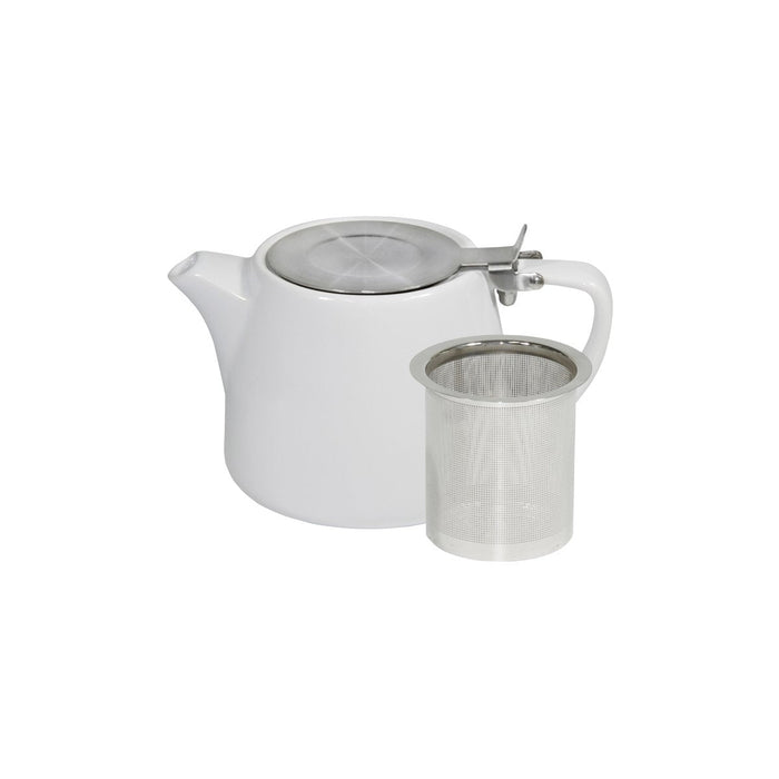 Brew -WHITE STACKABLE TEAPOT 500ml SS INFUSER/LID [Box of 2]