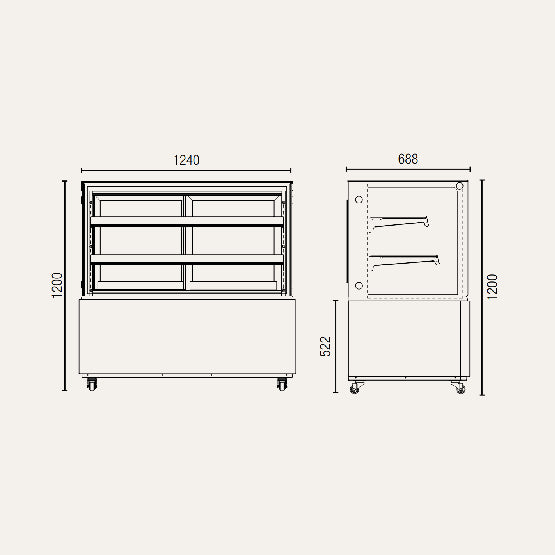 Exquisite CDS212B Three Tiers Cake Display Refrigerators – Black finish (DISCONTINUED)