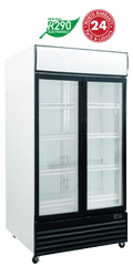 Exquisite DC1000P Two Glass Doors Upright Display Refrigerators