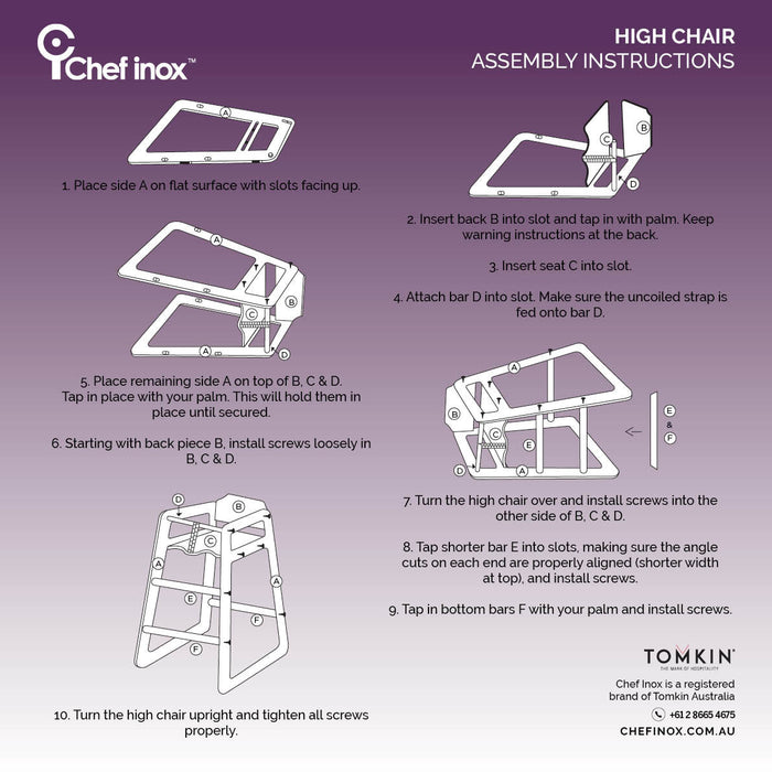 Chef Inox HIGH CHAIR - MAHOGANY