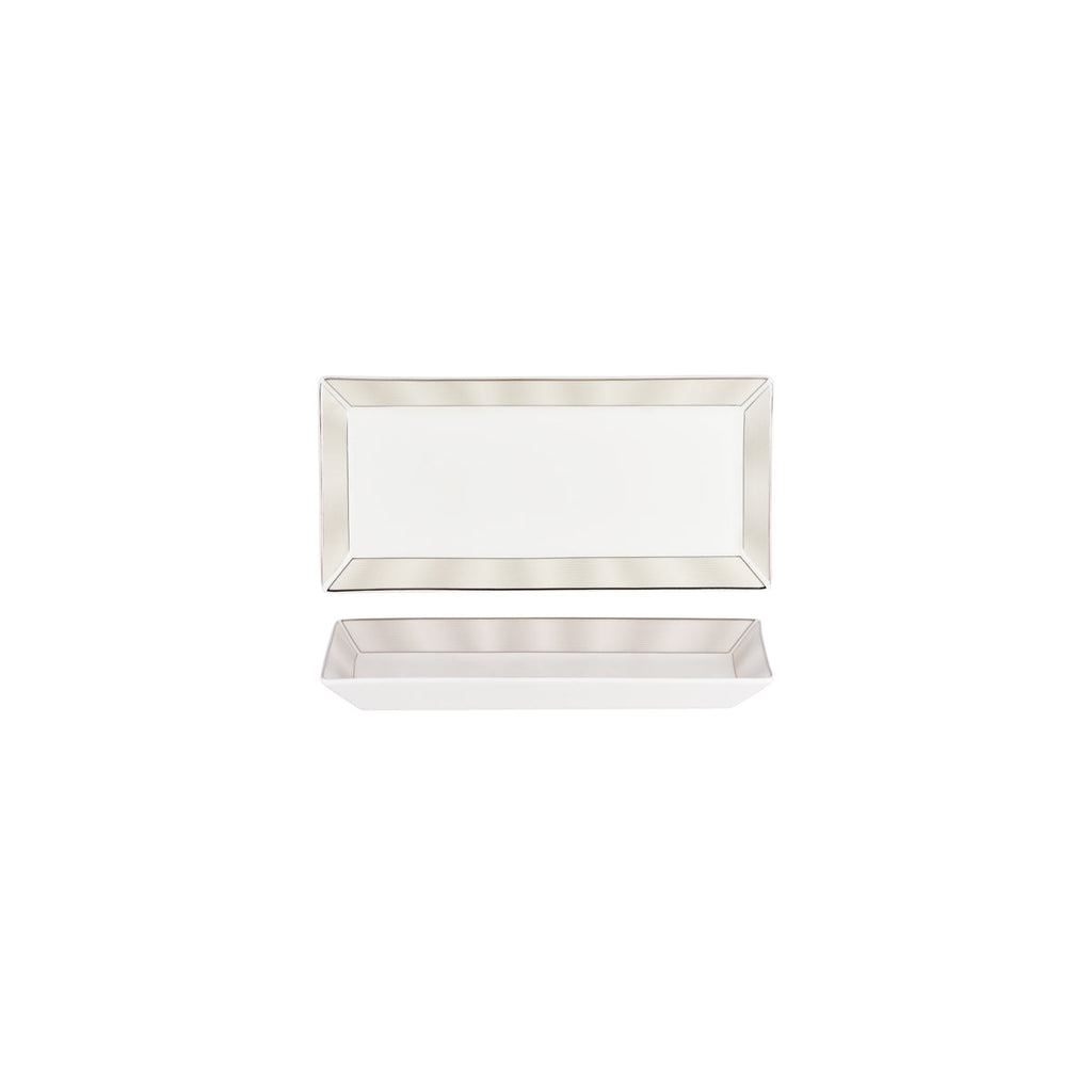 Nikko Japan NIKKO JAPAN SILK PLATINUM RECTANGULAR PLATTER 230x115x26mm EA