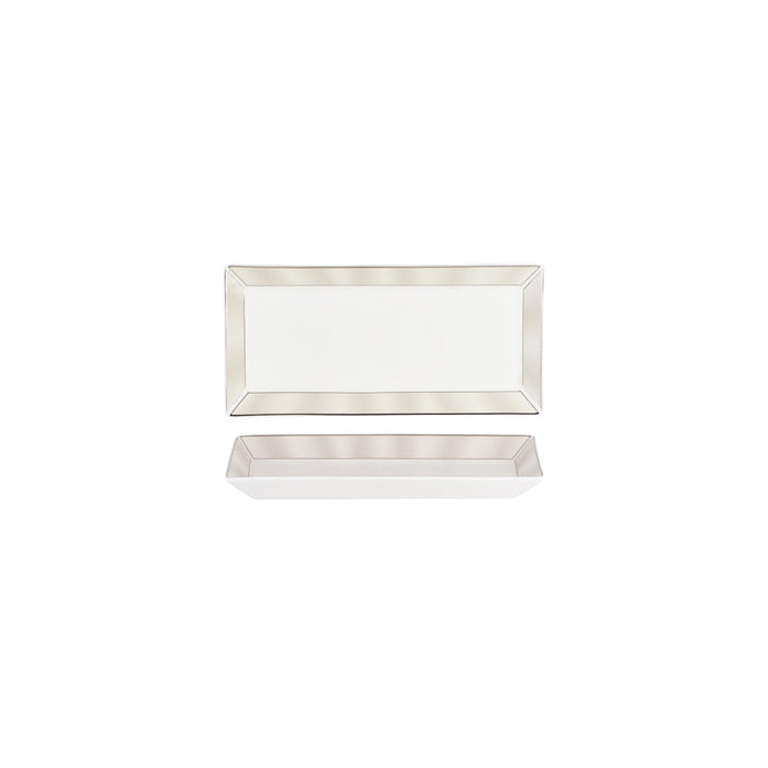 Nikko Japan NIKKO JAPAN SILK PLATINUM RECTANGULAR PLATTER 230x115x26mm EA