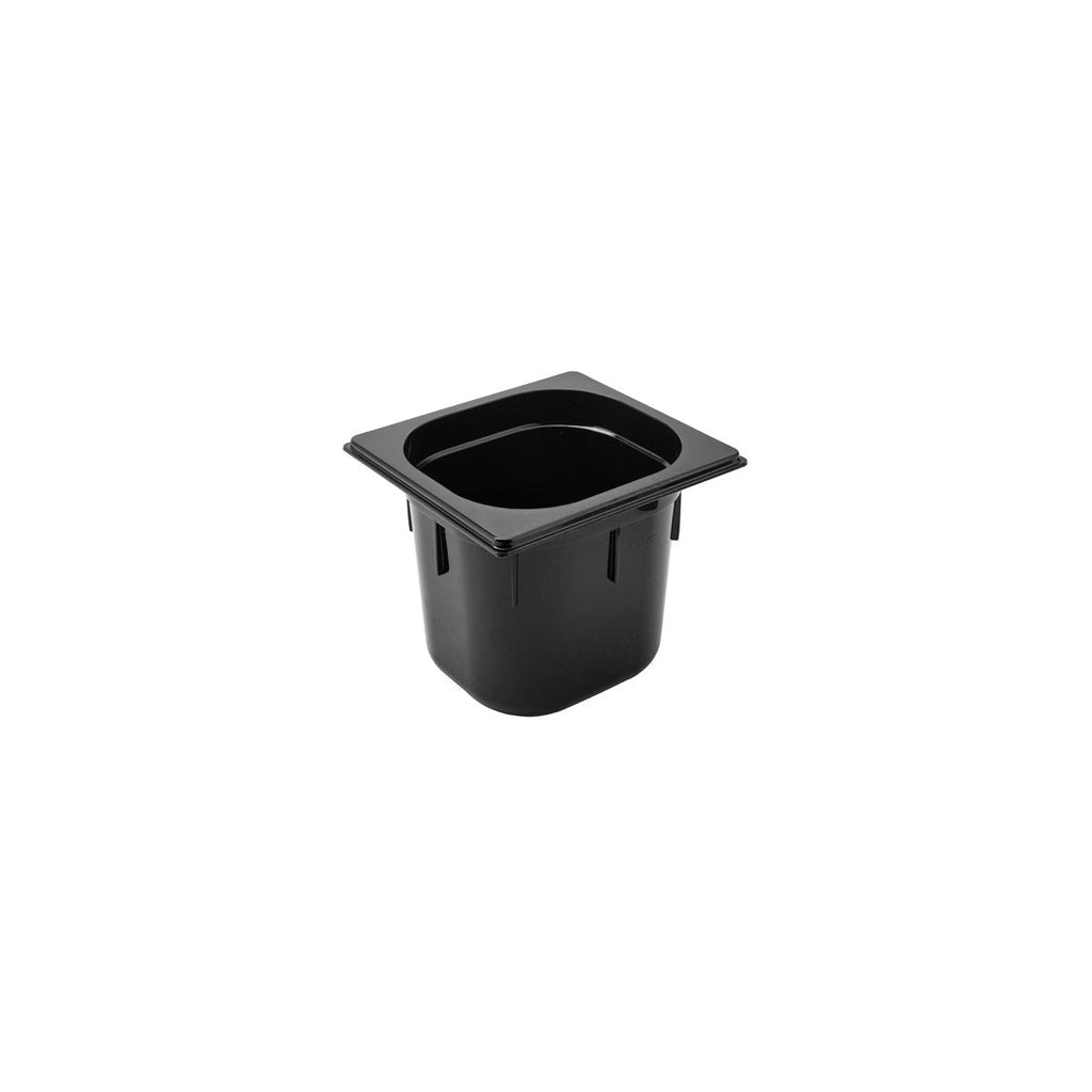 Inox Macel POLYCARBONATE BLACK GASTRONORM PAN-1/6 SIZE 150mm2.25l EA
