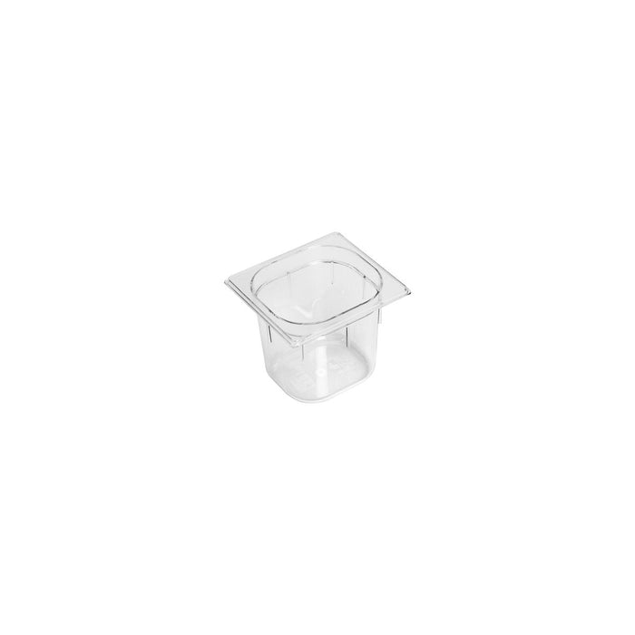 Inox Macel POLYCARBONATE CLEAR GASTRONORM PAN-1/6 SIZE 150mm2.25l EA