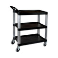 Sunnex TROLLEYS UTILITY TROLLEY-3 SHELF | 800x380x880mm BLACK (Each )