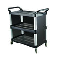 Caterax TROLLEYS UTILITY TROLLEY-3 SHELF | CLOSED SIDES | 845x430x950mm BLACK (Each )