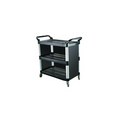 Caterax TROLLEYS UTILITY TROLLEY-3 SHELF | CLOSED SIDES | 845x430x950mm BLACK (Each )
