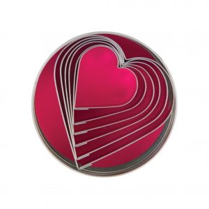 Chef Inox CUTTER SET-18/8 HEART 6pc SIZE: 50-90mm Set
