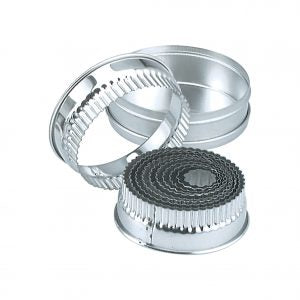 Chef Inox CUTTER SET-18/8 SML RND CRINKLED 11pc SIZE:25-95mm Set