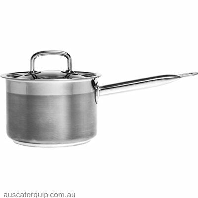 Chef Inox SAUCEPAN-18/10 180x120mm 3.0lt w/LID "PROFESSIONAL"-Auscaterquip